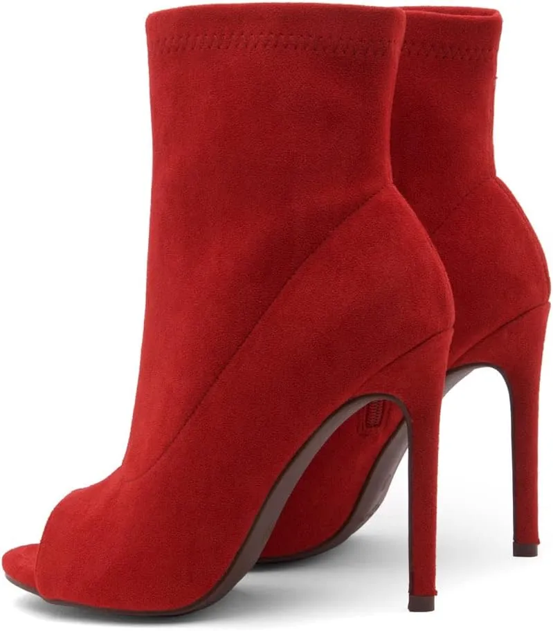 Shoe Land Chelsee Womens Peep Toe Ankle Booties Stiletto High Heel Dress Boots