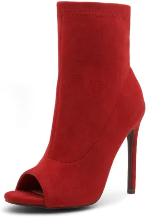 Shoe Land Chelsee Womens Peep Toe Ankle Booties Stiletto High Heel Dress Boots