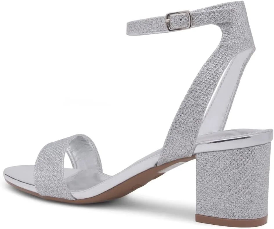 Shoe Land Women's Low Heels – 2.75 Inch Chunky Block Heeled Sandals | Clear Sandals, Open Toe Dressy Short Heels with Ankle Strap for Wedding, Prom & Party