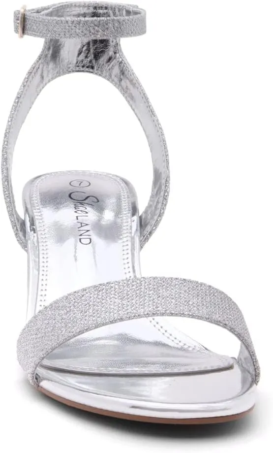 Shoe Land Women's Low Heels – 2.75 Inch Chunky Block Heeled Sandals | Clear Sandals, Open Toe Dressy Short Heels with Ankle Strap for Wedding, Prom & Party