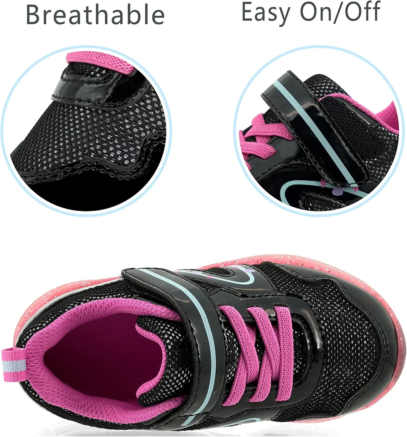 SKYWHEEL Boys Girls Sneakers Light up for Toddler Size 5 to Little Kids Size 2