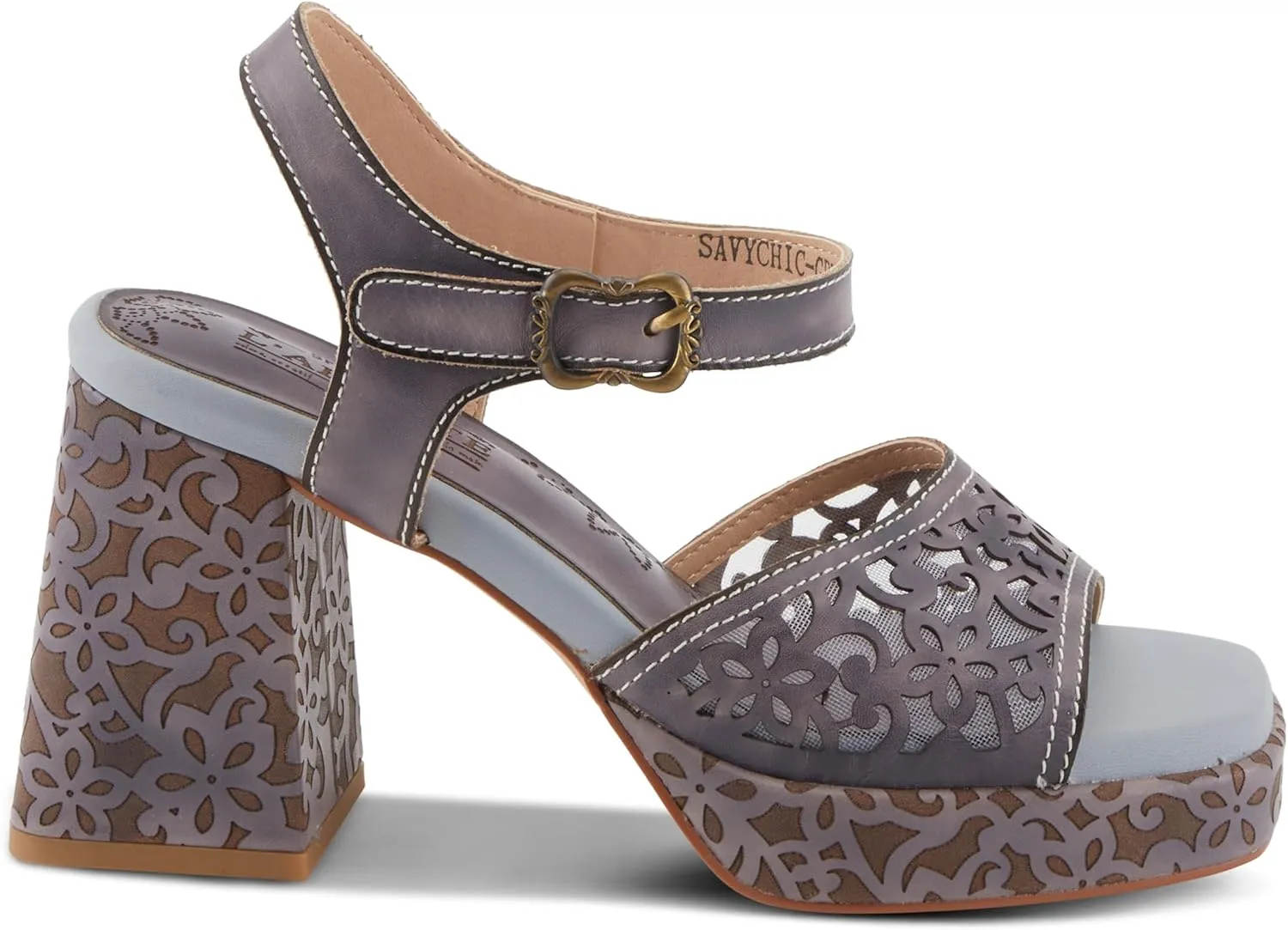 Spring Step L'Artiste Women's SAVYCHIC Platform Sandals - Open Toe, Leather and Mesh, Hook and Loop Closure
