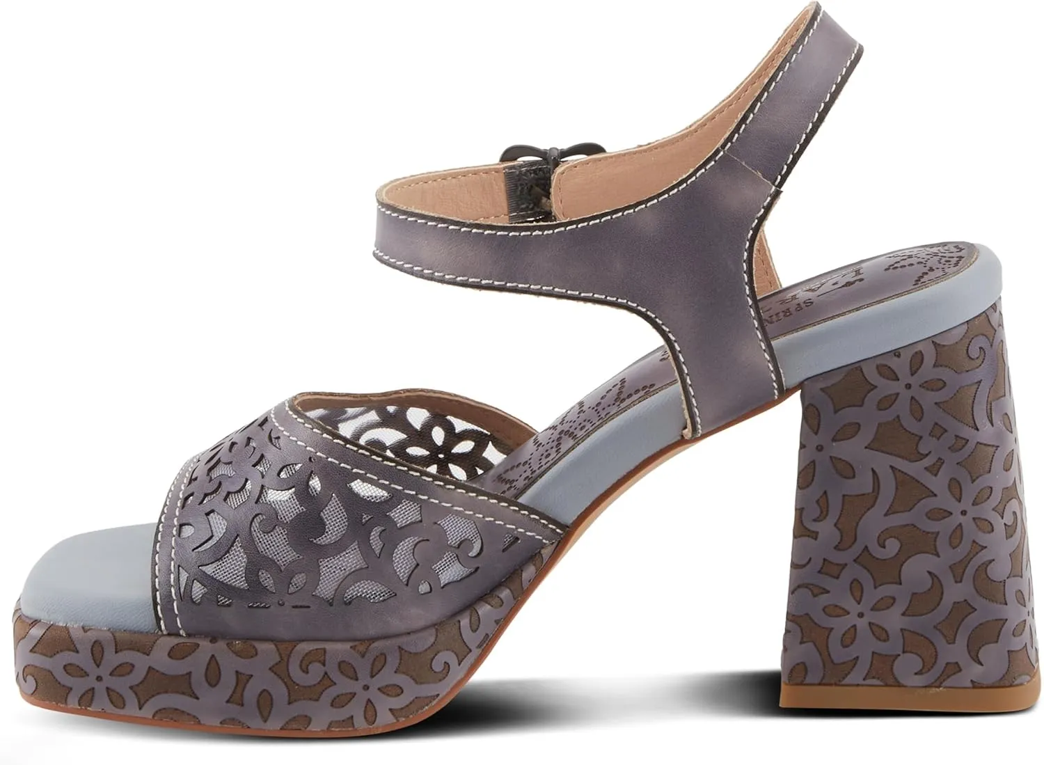 Spring Step L'Artiste Women's SAVYCHIC Platform Sandals - Open Toe, Leather and Mesh, Hook and Loop Closure