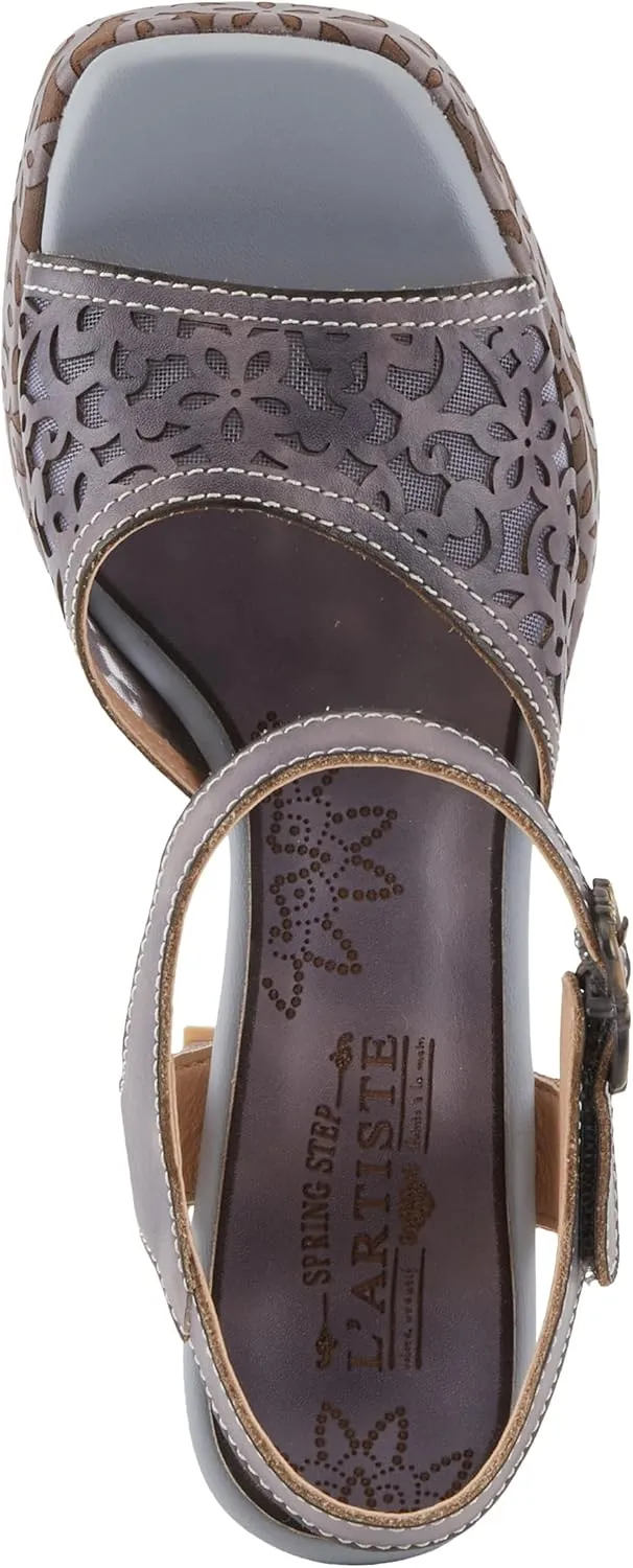 Spring Step L'Artiste Women's SAVYCHIC Platform Sandals - Open Toe, Leather and Mesh, Hook and Loop Closure