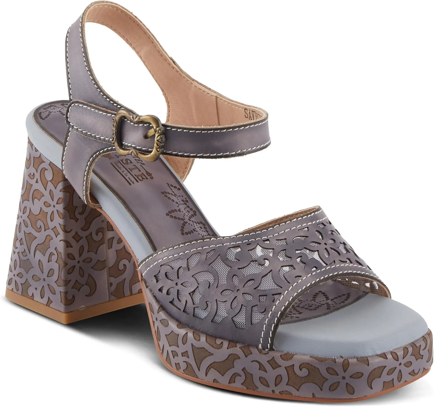 Spring Step L'Artiste Women's SAVYCHIC Platform Sandals - Open Toe, Leather and Mesh, Hook and Loop Closure