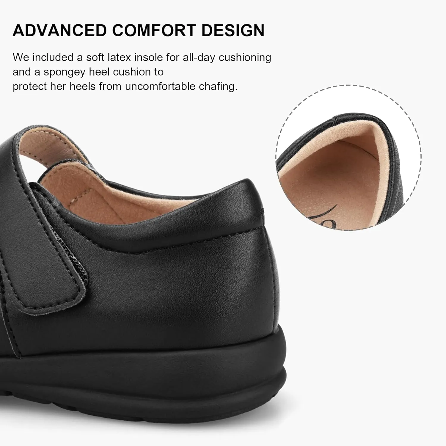Stelle Girls School Shoes Black Mary Jane Flats Uniform Dress Shoes for Little/Big Kids