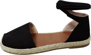 Strap Up Sandals Dressy Summer Flat for Women Spring Retro Work Office 2024 Solid Beach Falt Ladies Trendy Cover Heel, 7, Black,khaki,pink,army Green