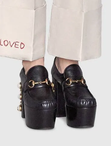 Studded Leather Horsebit Loafers