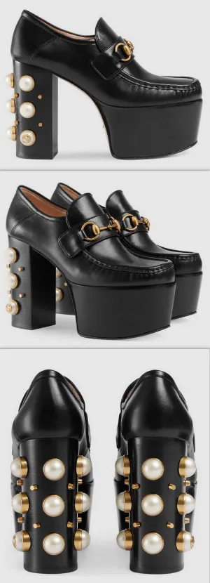 Studded Leather Horsebit Loafers