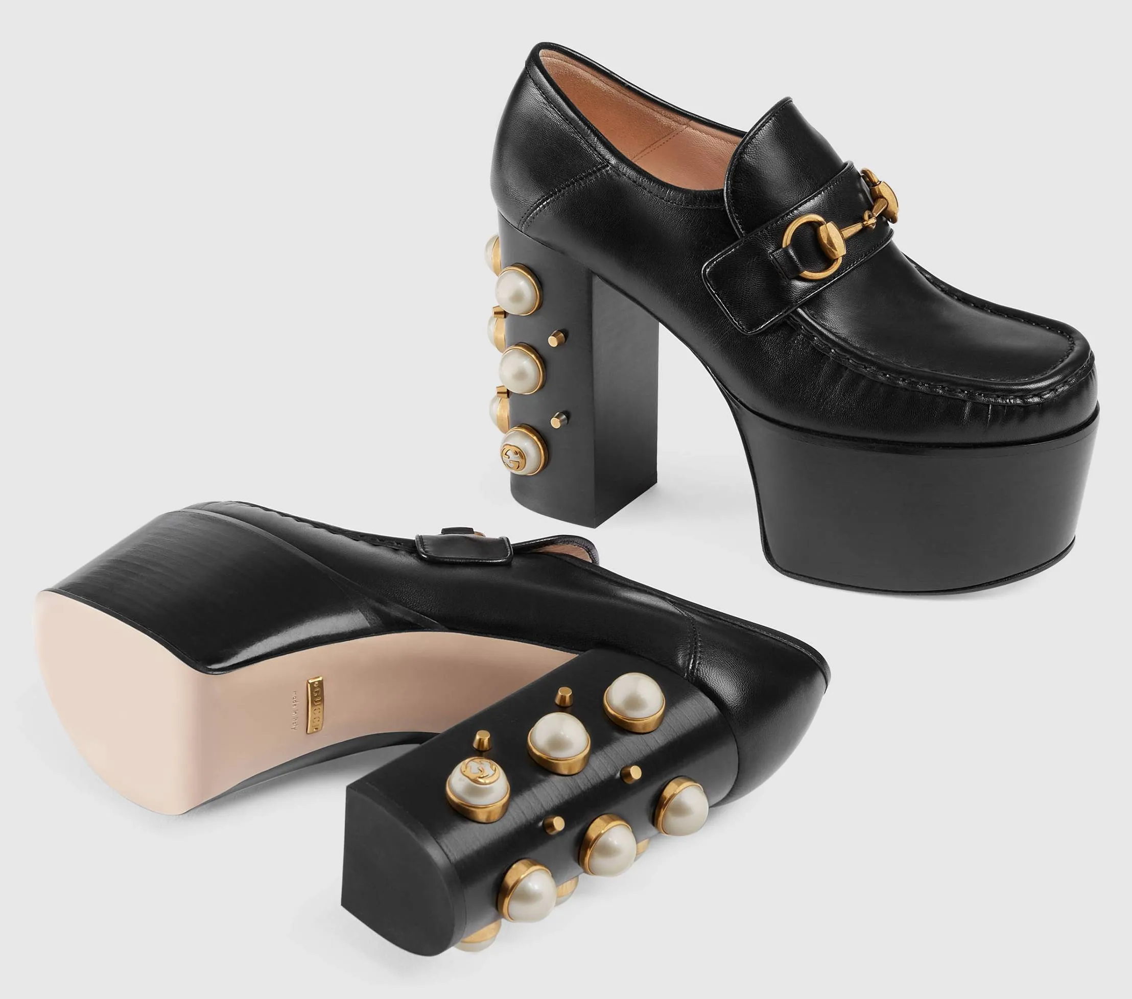 Studded Leather Horsebit Loafers