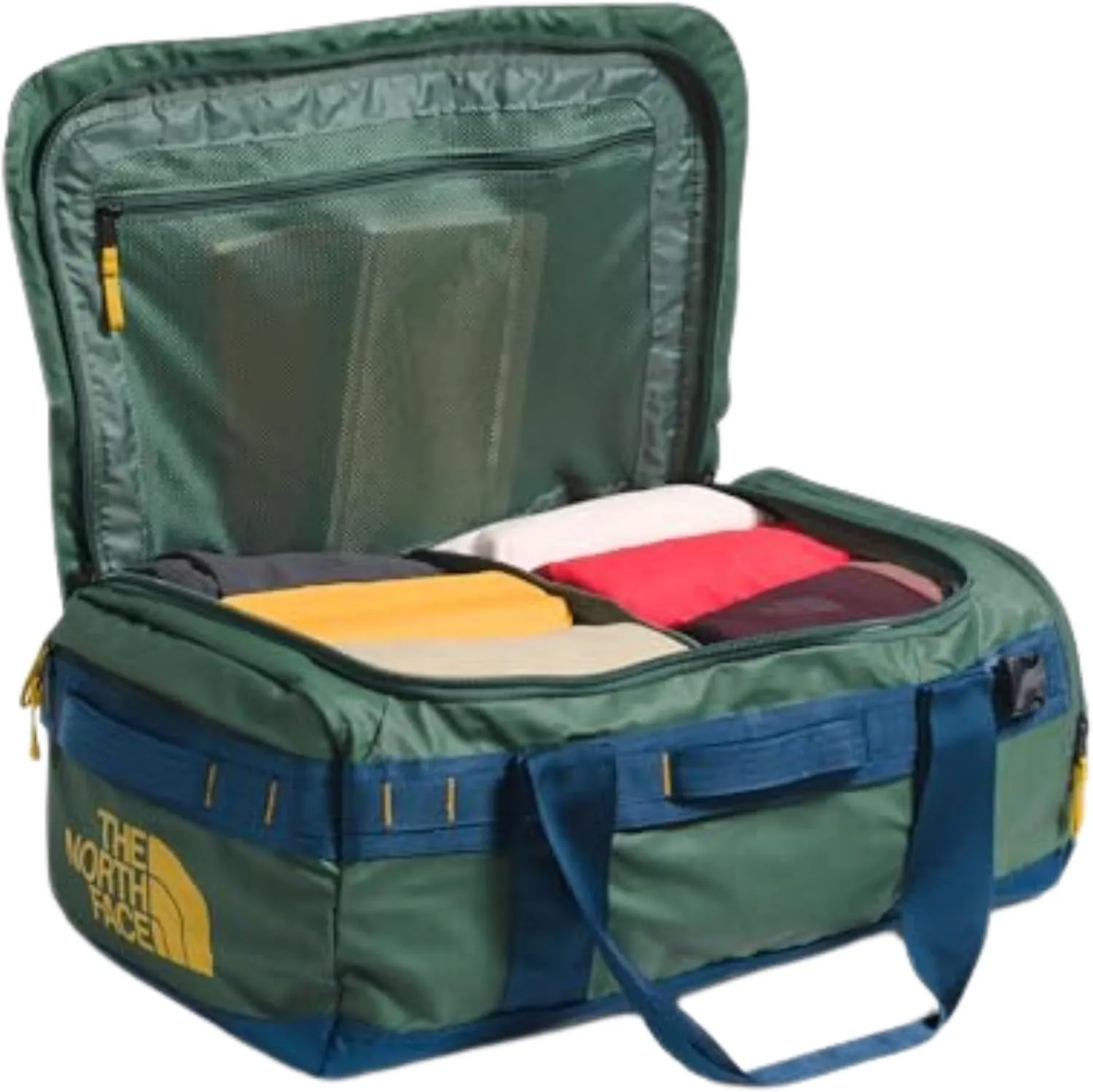 THE NORTH FACE Base Camp Voyager Duffel—42L - PFAS Free, Duck Green/Shady Blue, One Size