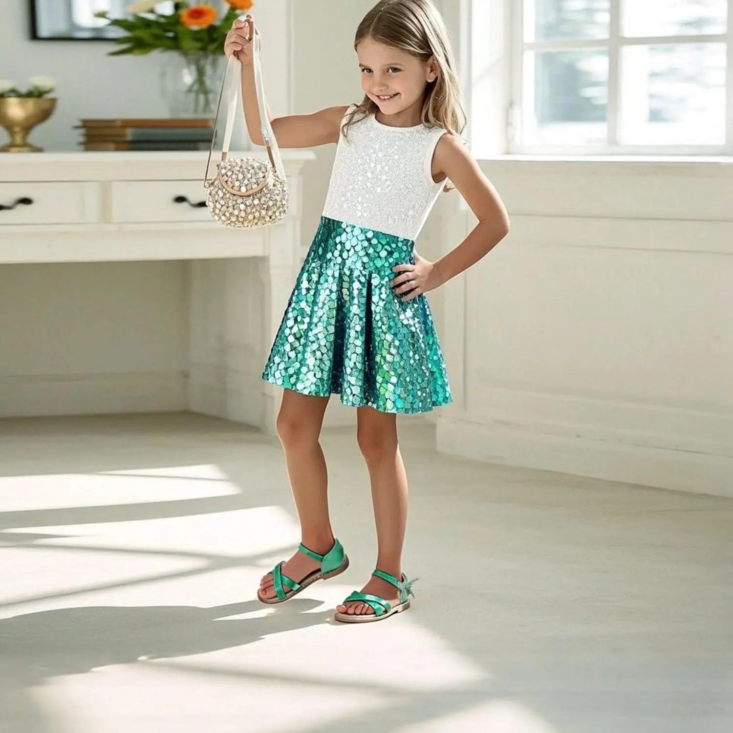 THEE BRON Toddler Girl Dress Sandals Sandalias para Nias