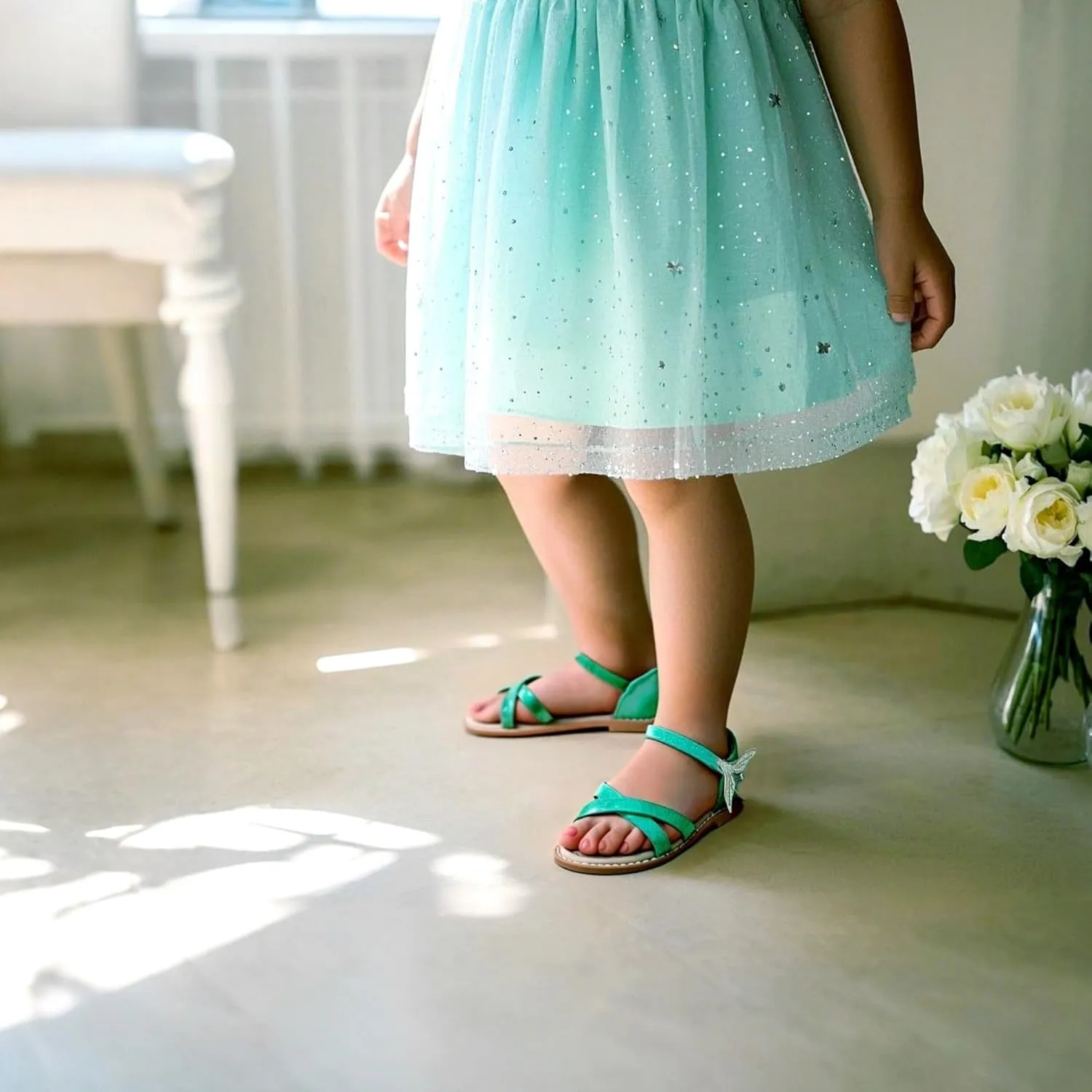 THEE BRON Toddler Girl Dress Sandals Sandalias para Nias
