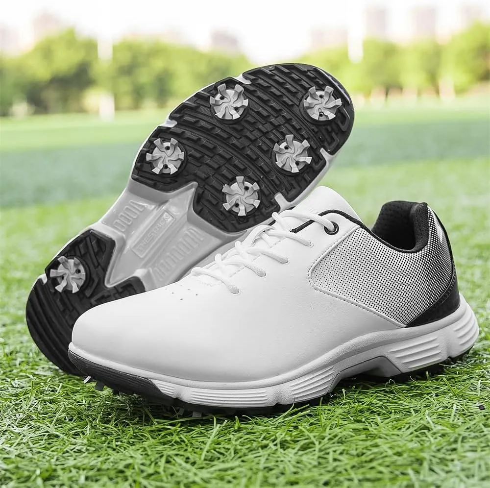 THESTRON Men Golf Shoes Mesh Breathable Breathable Golf Walking Sport Sneakers 7 Spikes Golf Trainers …