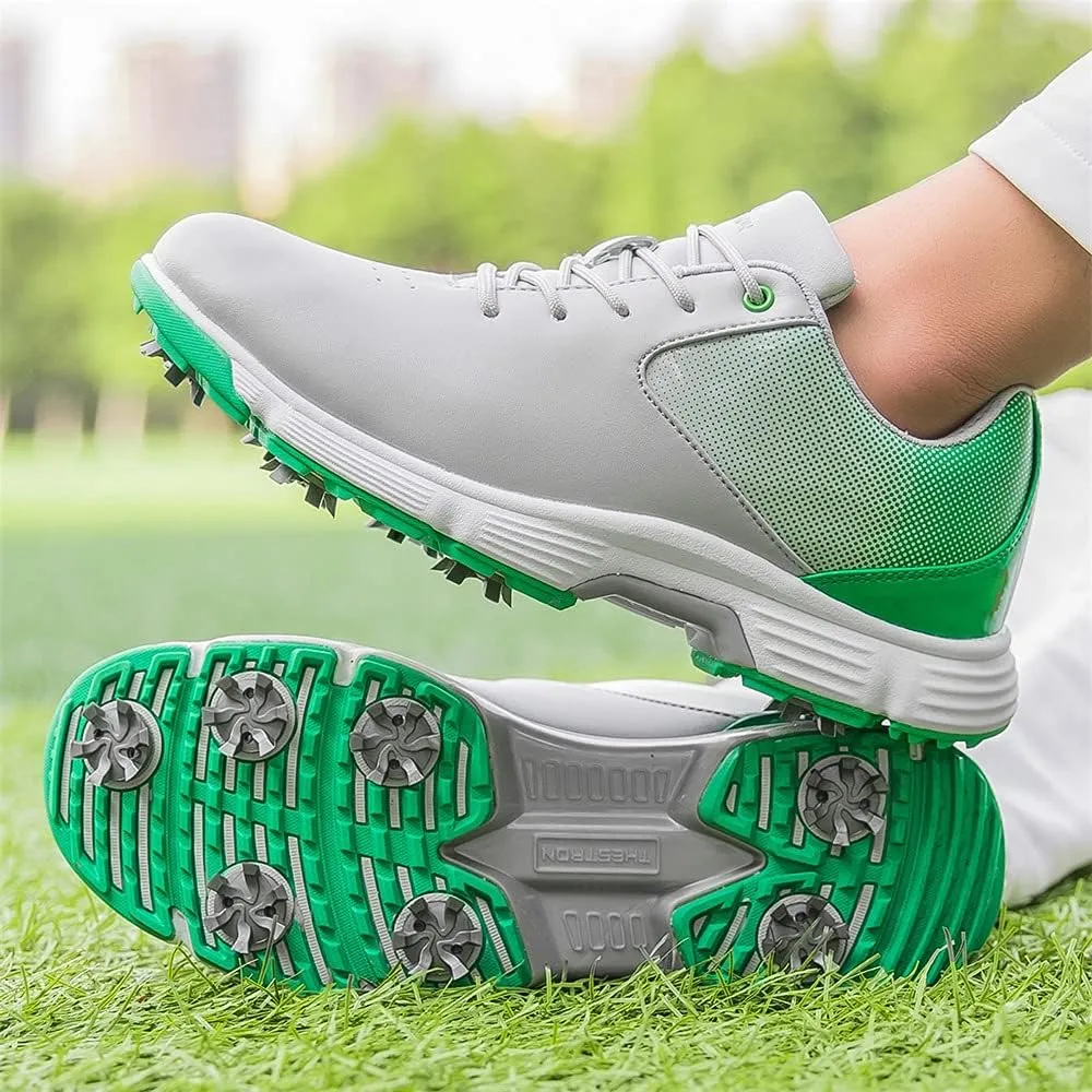 THESTRON Men Golf Shoes Mesh Breathable Breathable Golf Walking Sport Sneakers 7 Spikes Golf Trainers …