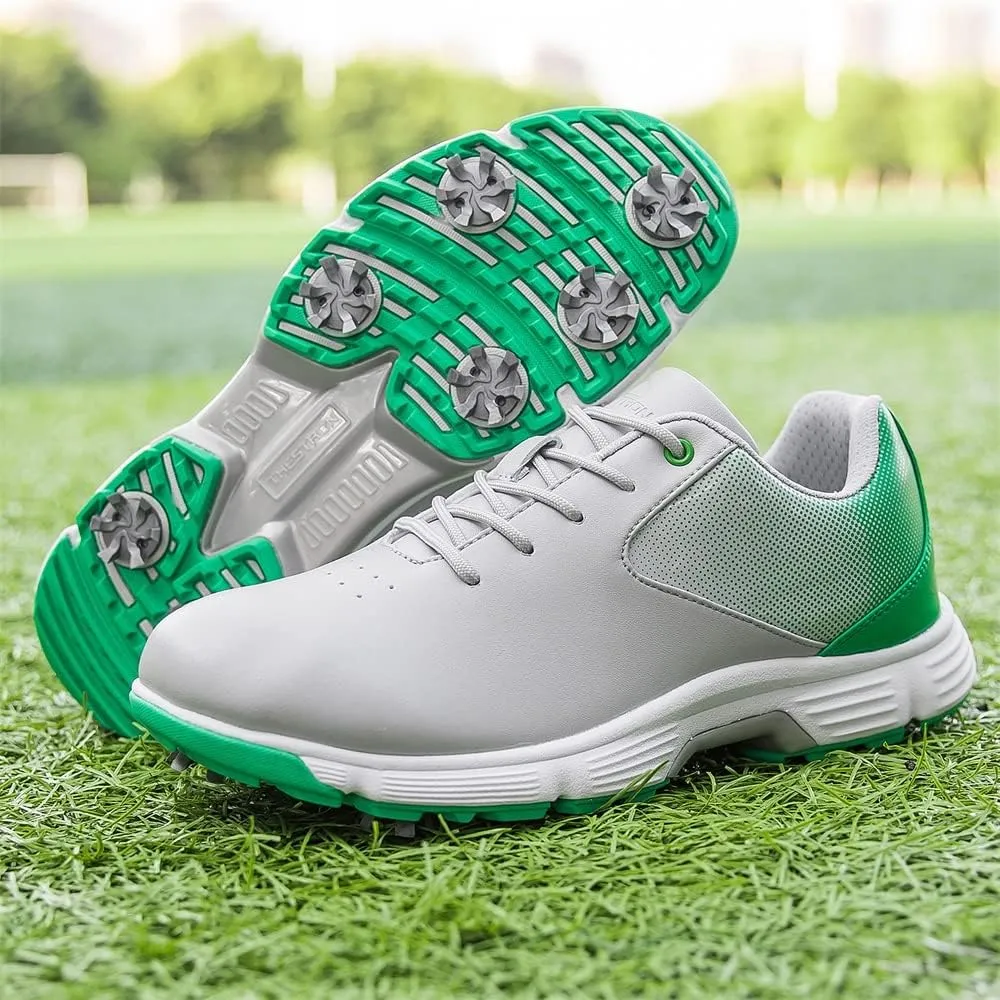 THESTRON Men Golf Shoes Mesh Breathable Breathable Golf Walking Sport Sneakers 7 Spikes Golf Trainers …