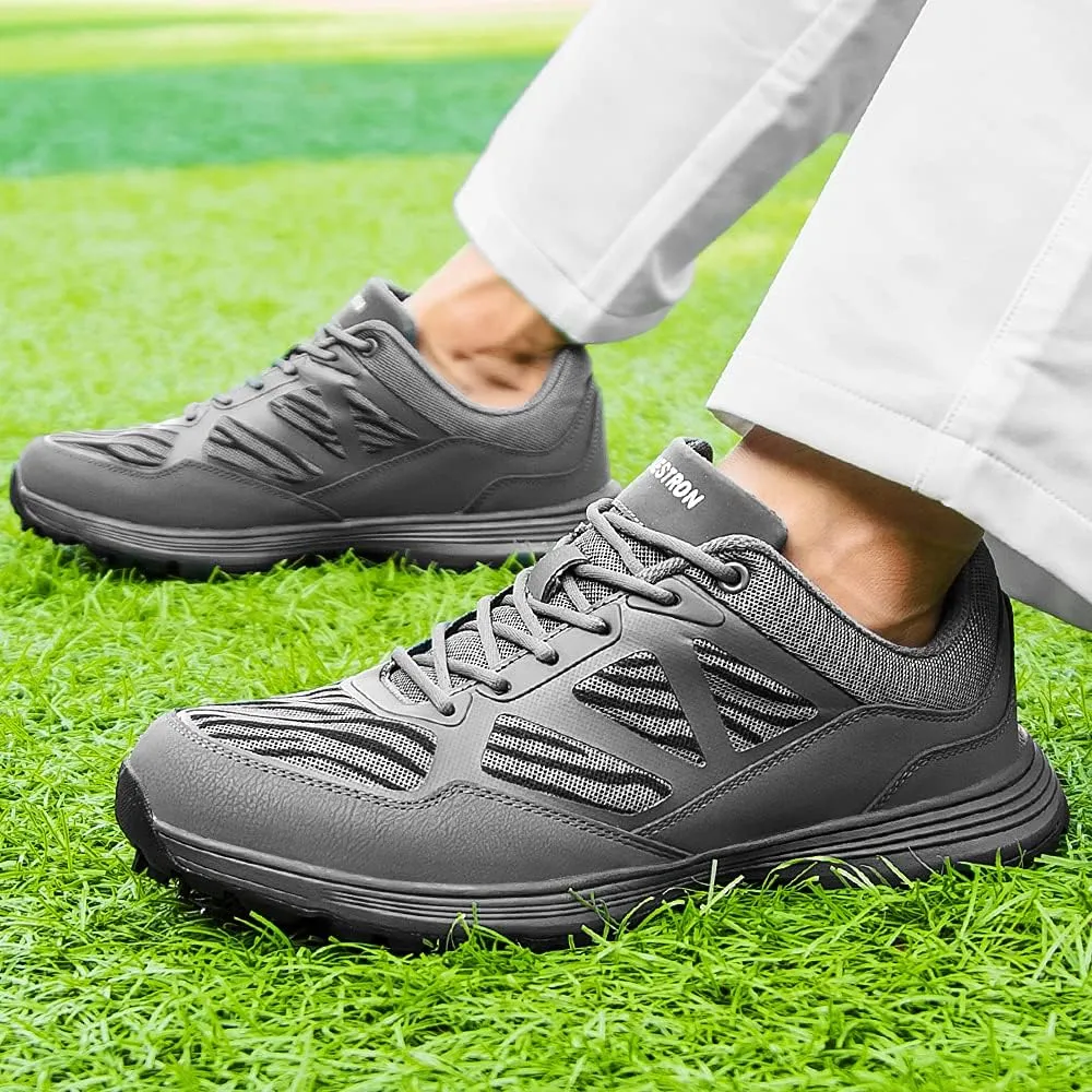 THESTRON Men Golf Shoes Mesh Breathable Breathable Golf Walking Sport Sneakers 7 Spikes Golf Trainers …