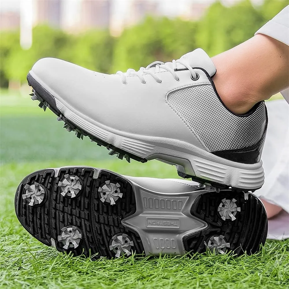 THESTRON Men Golf Shoes Mesh Breathable Breathable Golf Walking Sport Sneakers 7 Spikes Golf Trainers …
