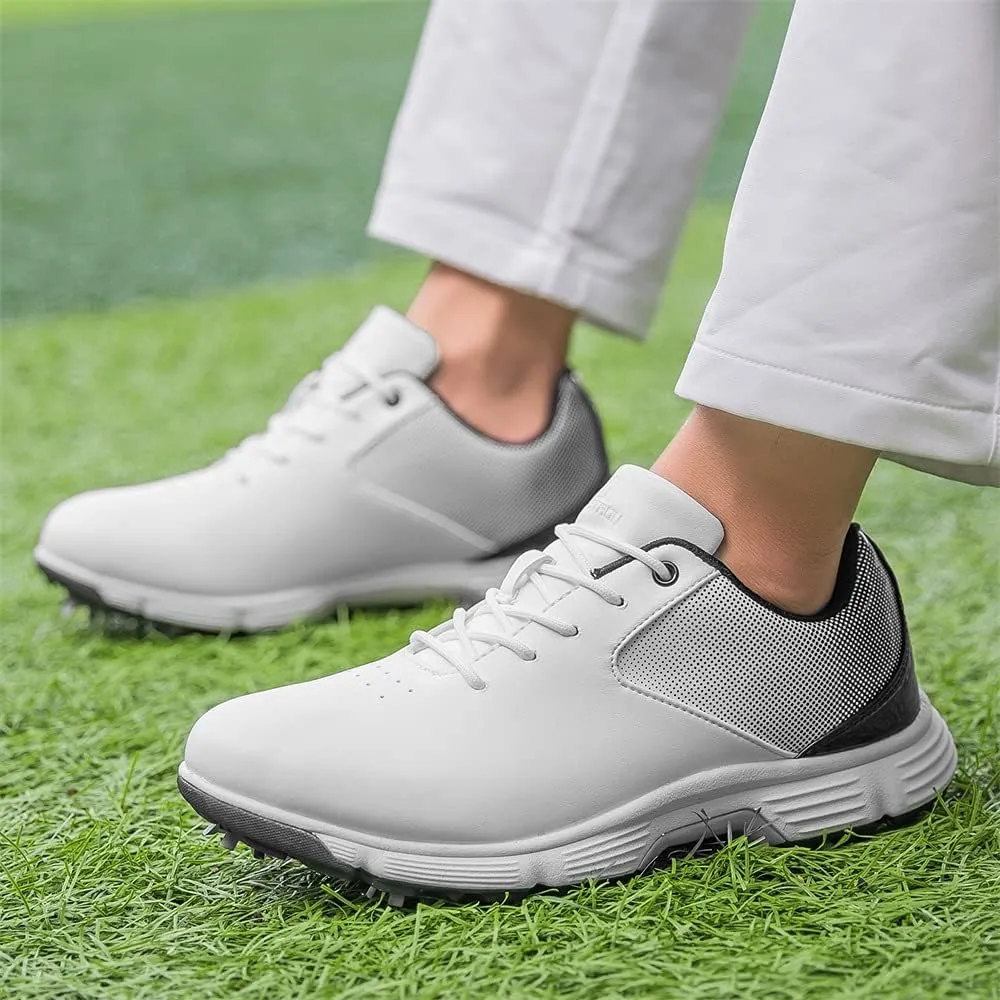 THESTRON Men Golf Shoes Mesh Breathable Breathable Golf Walking Sport Sneakers 7 Spikes Golf Trainers …