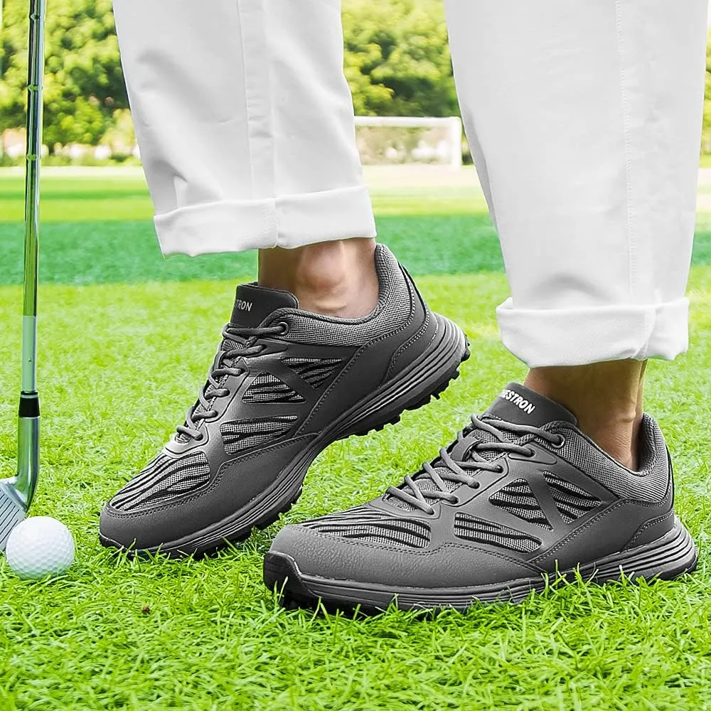 THESTRON Men Golf Shoes Mesh Breathable Breathable Golf Walking Sport Sneakers 7 Spikes Golf Trainers …