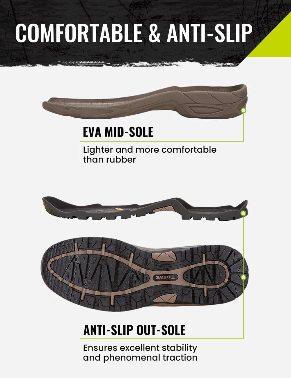 TIDEWE Rubber Hunting Boots with 800g Insulation, Waterproof Insulated Next Camo G2 Warm Rubber Boots with 7mm Neoprene, Sturdy Outdoor Hunting Boots for Men (Size 5-14)
