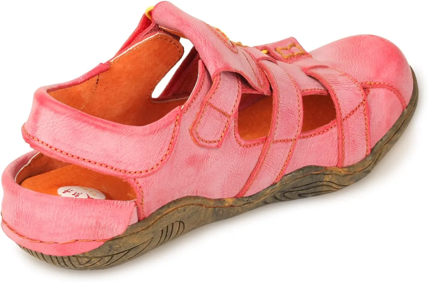 TMA EYES Women's Leather Outdoor Hiking Sandals - Waterproof Athletic Sports Shoes With Closed Toe