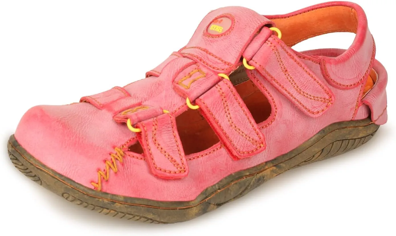 TMA EYES Women's Leather Outdoor Hiking Sandals - Waterproof Athletic Sports Shoes With Closed Toe