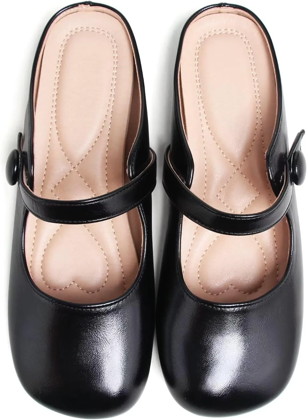 TN TANGNEST Women's Ballet Flats Retro Mary Jane Shoes for Women Cute Square Toe Buckle Dress Flats Soft Work Flats