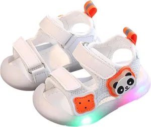 Toddler Baby Boys Girls Light up Sandals Open-Toe Summer Outdoor Sport LED Shoes Cute Lightweight Slippers Beach