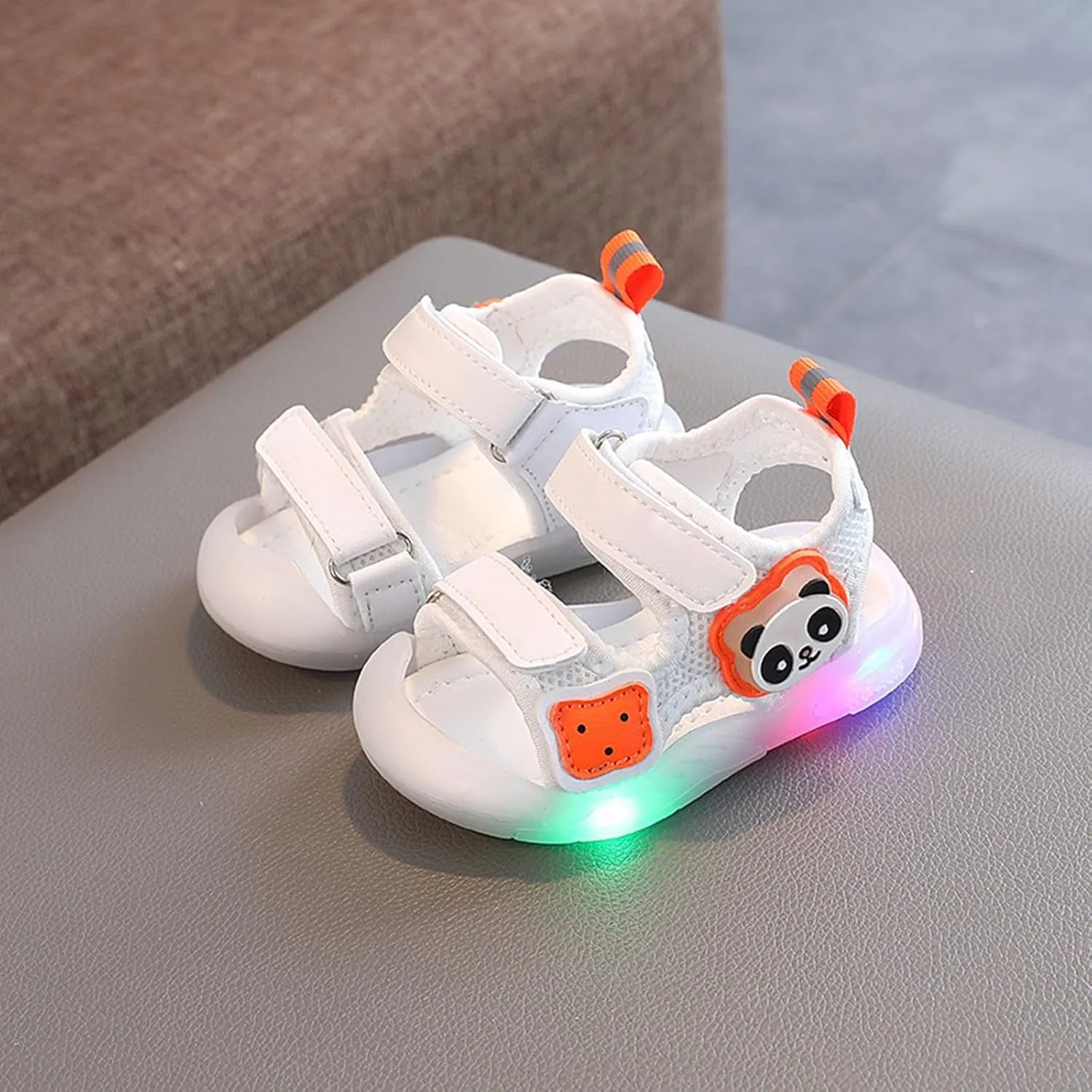 Toddler Baby Boys Girls Light up Sandals Open-Toe Summer Outdoor Sport LED Shoes Cute Lightweight Slippers Beach