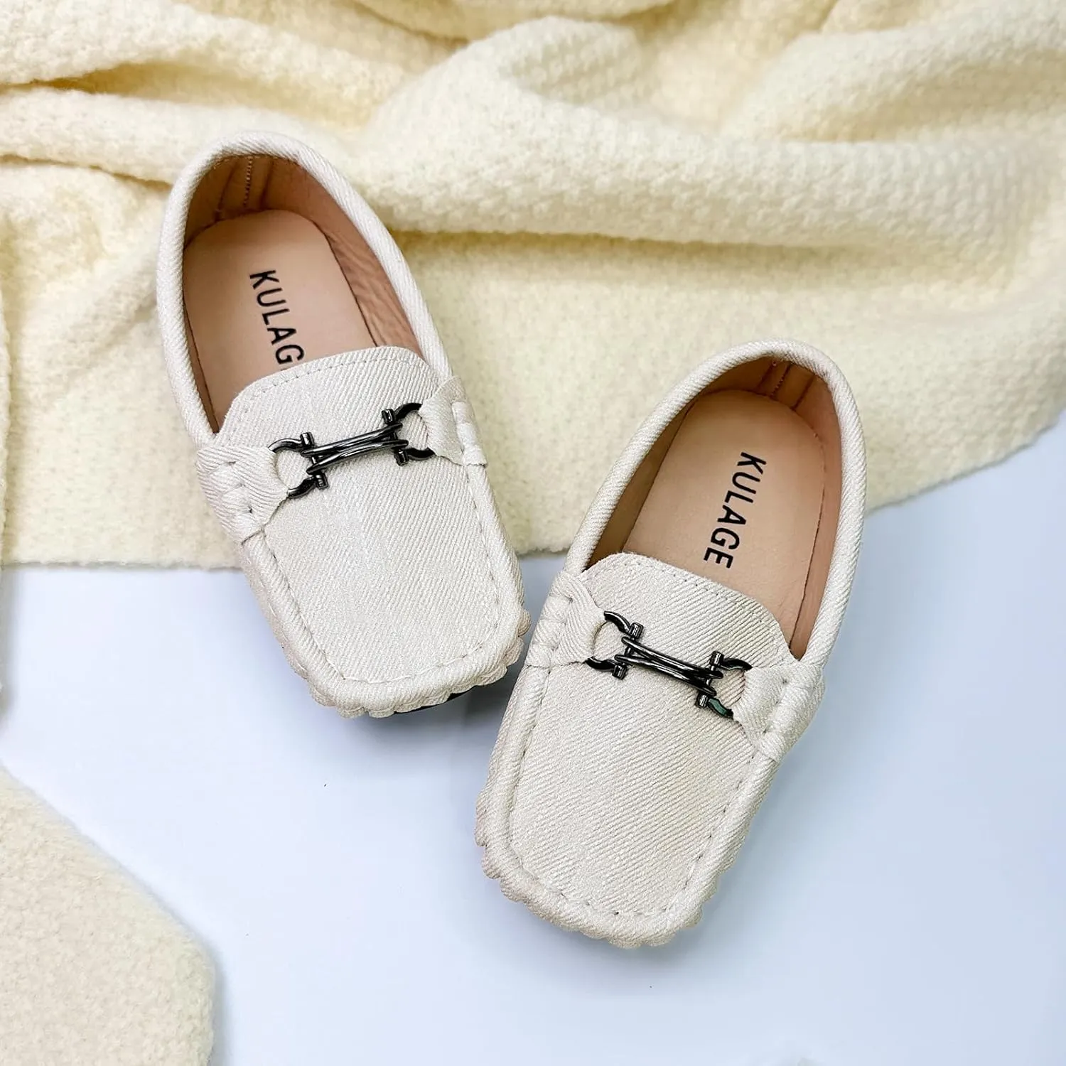 Toddler Boys Girls Leather Loafers Dress Shoes Little Kid Oxford Flats Casual Moccasins Slip-On School Uniform Walking Boat Shoes