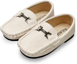 Toddler Boys Girls Leather Loafers Dress Shoes Little Kid Oxford Flats Casual Moccasins Slip-On School Uniform Walking Boat Shoes