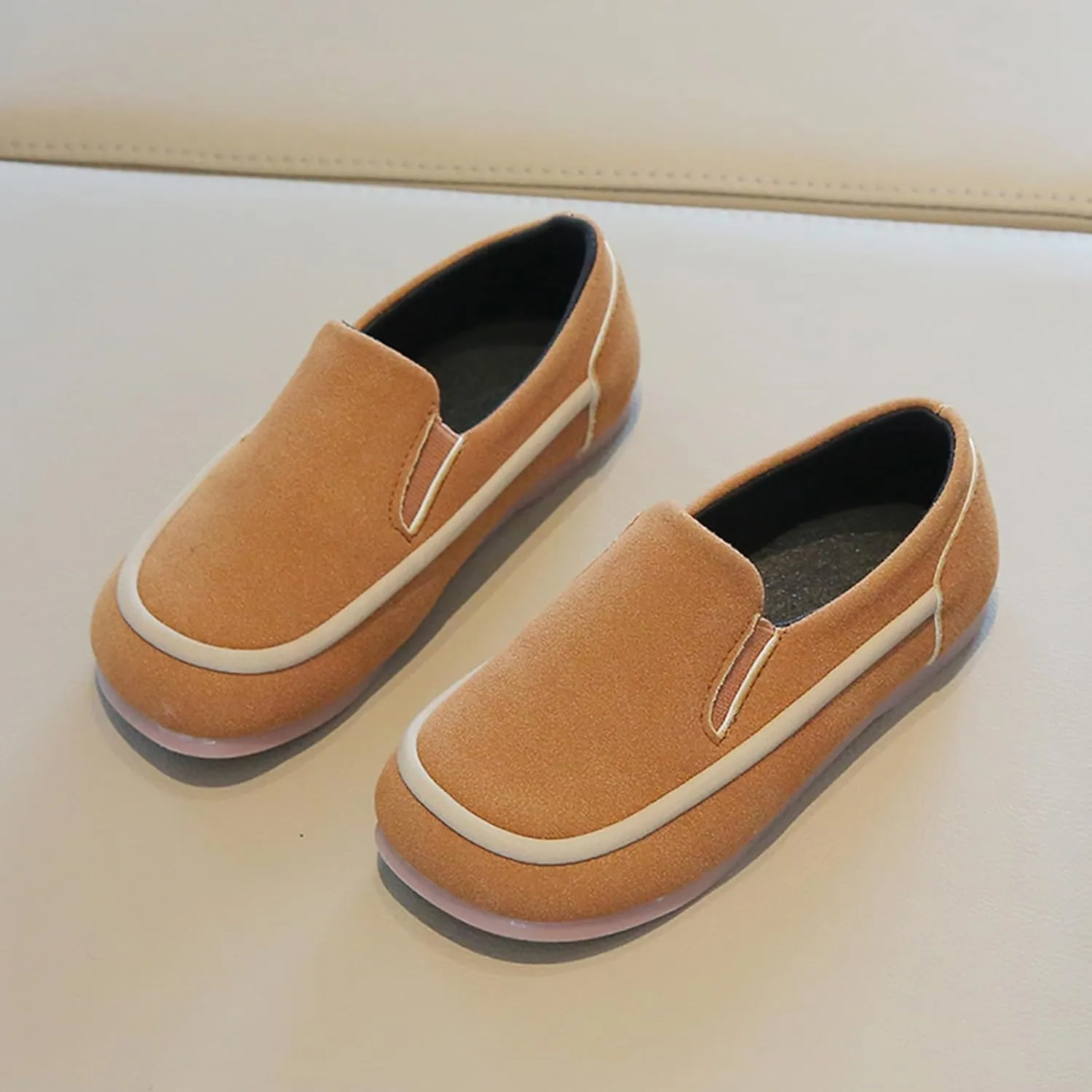 Toddler Boys Girls Leather Loafers Dress Shoes Little Kid Oxford Flats Casual Moccasins Slip-On School Uniform Walking Boat Shoes