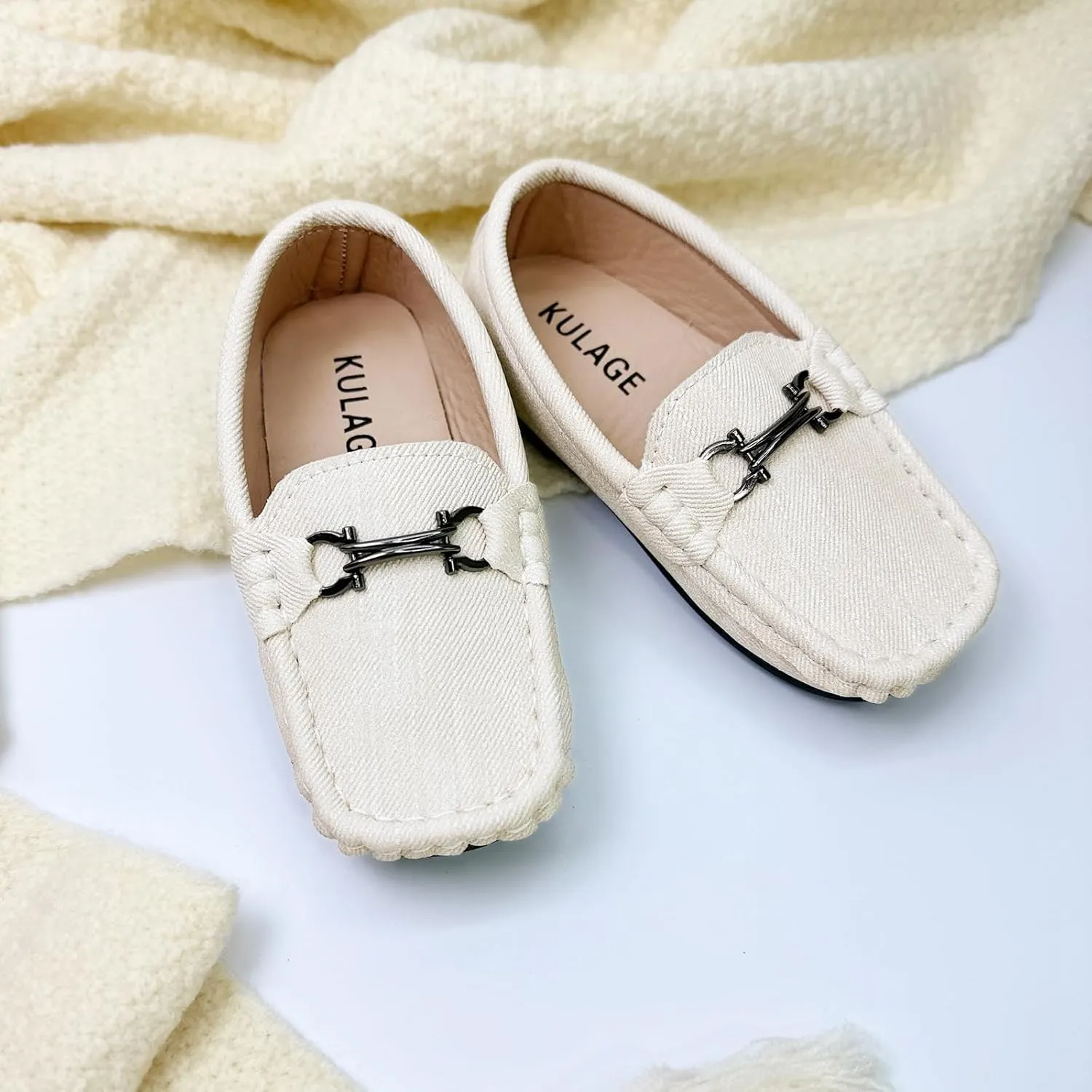 Toddler Boys Girls Leather Loafers Dress Shoes Little Kid Oxford Flats Casual Moccasins Slip-On School Uniform Walking Boat Shoes