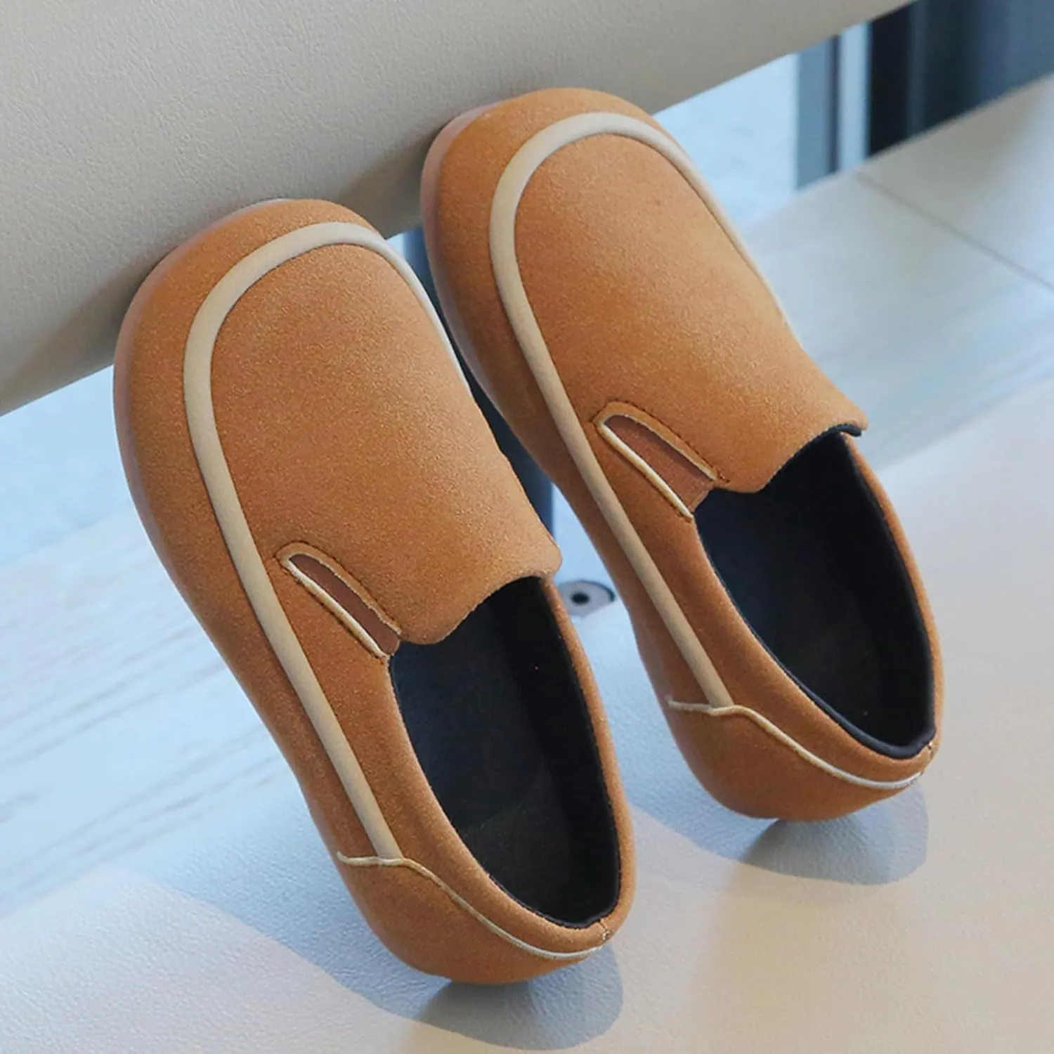 Toddler Boys Girls Leather Loafers Dress Shoes Little Kid Oxford Flats Casual Moccasins Slip-On School Uniform Walking Boat Shoes