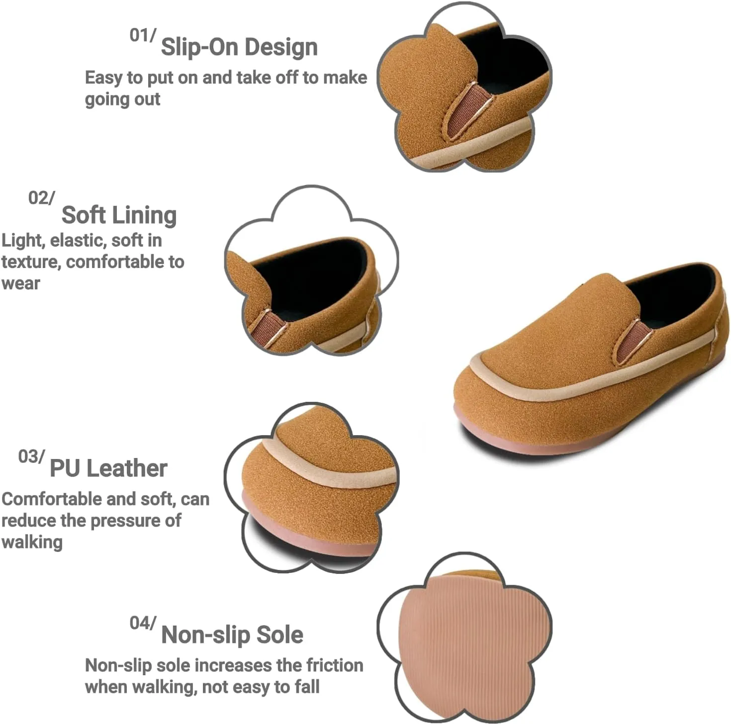 Toddler Boys Girls Leather Loafers Dress Shoes Little Kid Oxford Flats Casual Moccasins Slip-On School Uniform Walking Boat Shoes