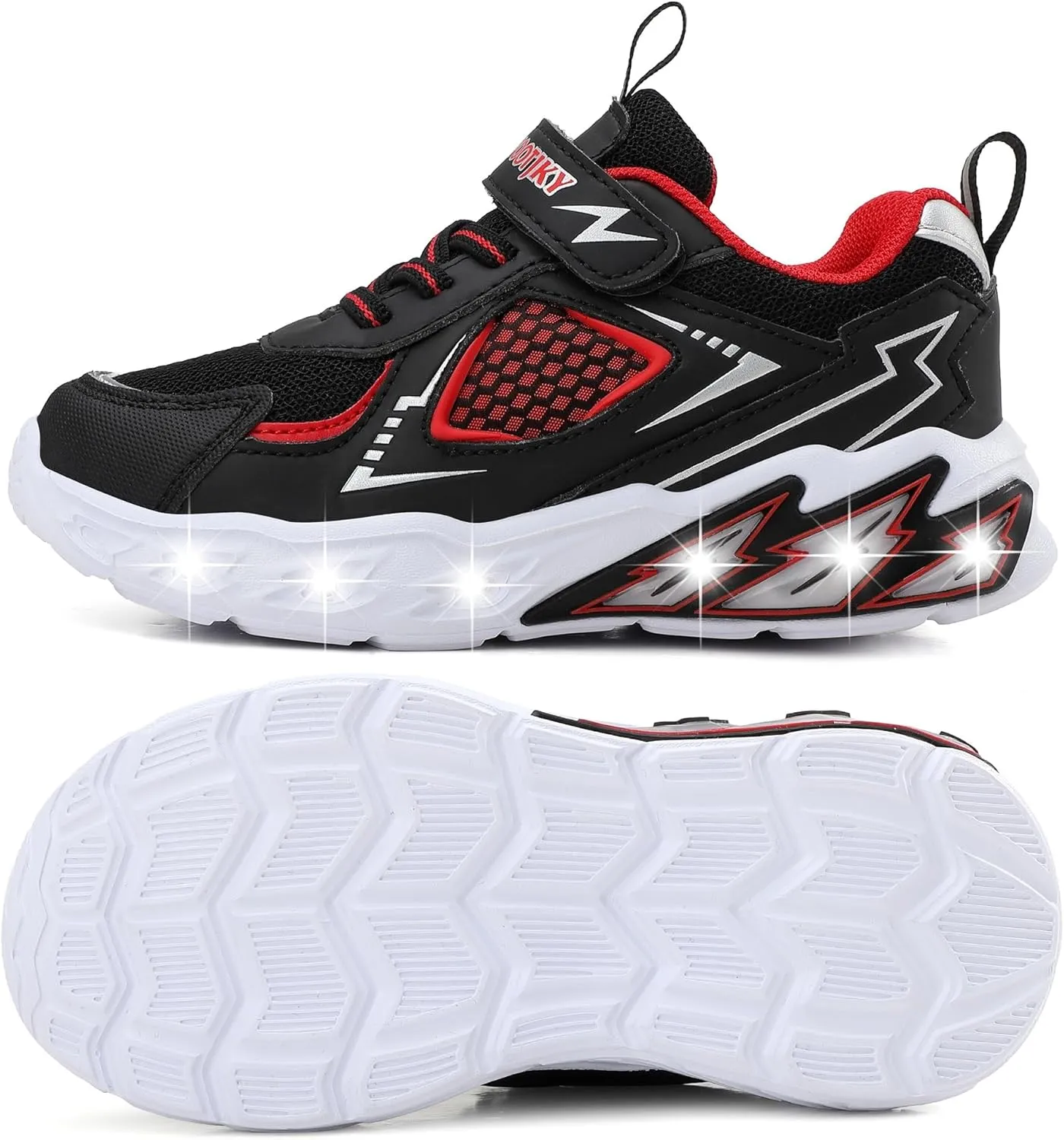 Toddler Boys Light Up Shoes Breathable Mesh LED Flashing Lightweight Walking Sneakers for Toddler and Little Kids