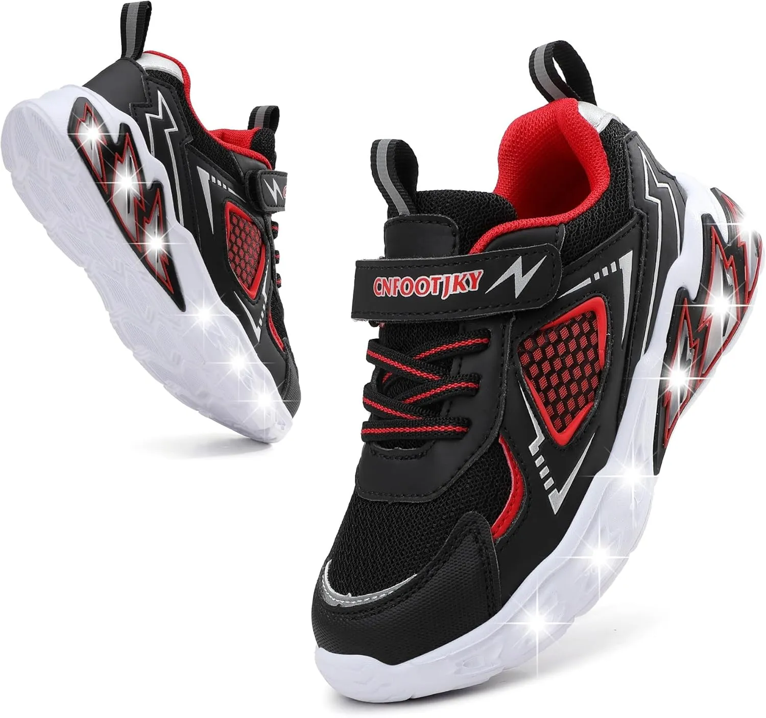 Toddler Boys Light Up Shoes Breathable Mesh LED Flashing Lightweight Walking Sneakers for Toddler and Little Kids