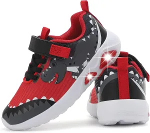 Toddler Boys Light Up Shoes Lightweight LED Flashing Breathable Mesh Walking Sneakers for Toddler and Little Kids
