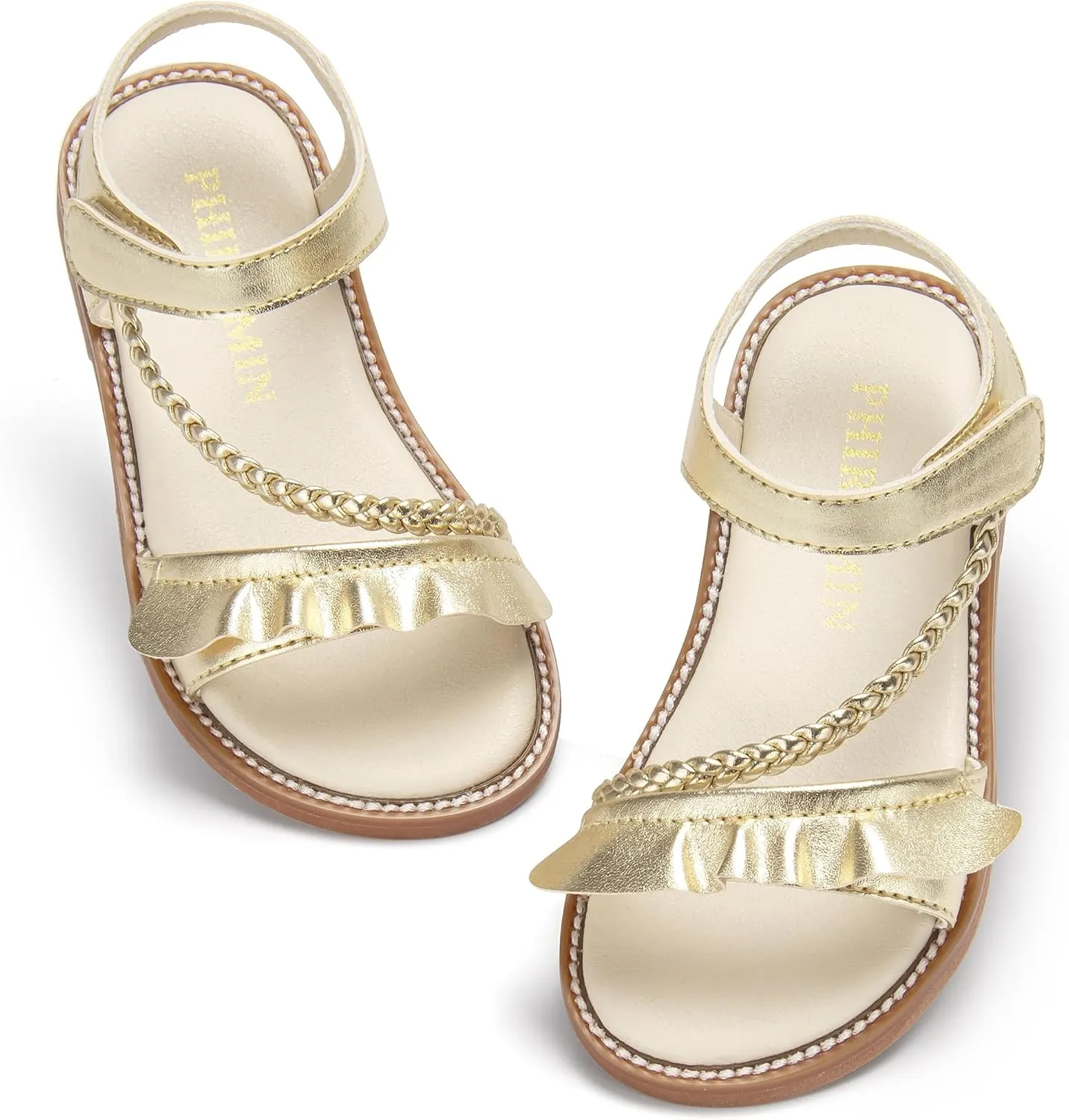 Toddler Girl Sandals - Flower Girl Dress Shoes Open Toe Little Kid Summer Flats