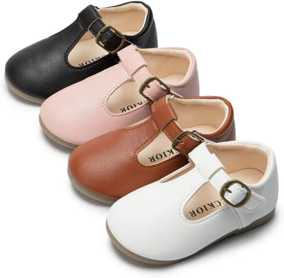 Toddler Girls Mary Jane Dress Shoes Ballet Bow Princess Dance Flats Casual Slip-on Wedding Party Back to School Shoes for Kids