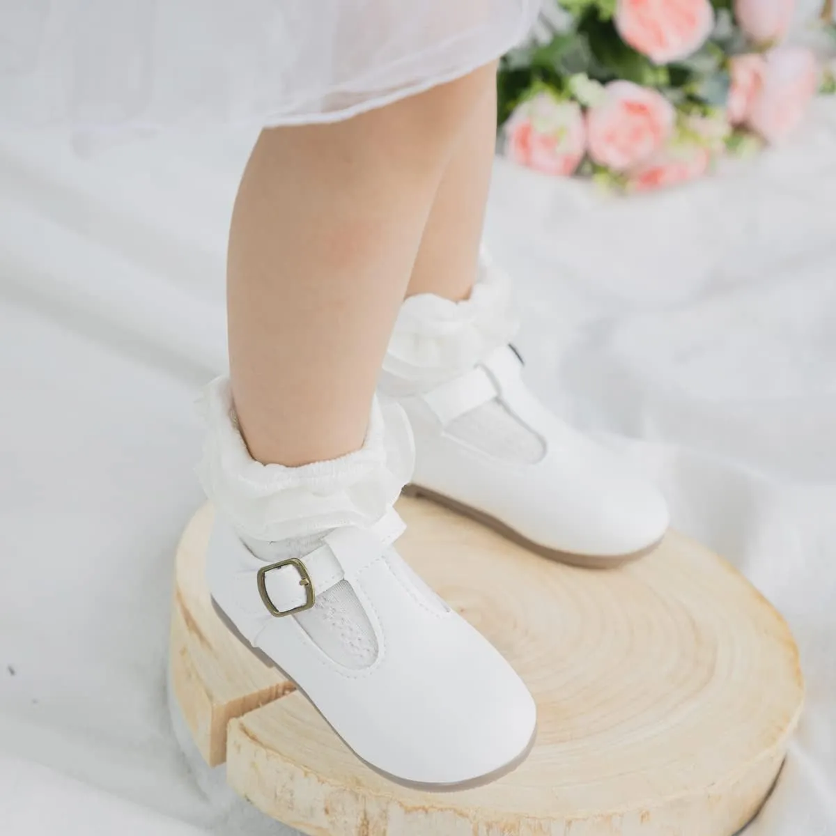 Toddler Girls Mary Jane Dress Shoes Ballet Flats Little Girls Soft Slip-On Bowknot Princess Shoes Wedding Party Casual Walking School Uniform Moccasins Baptism Shoes