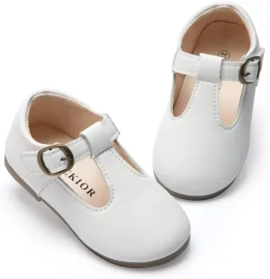 Toddler Girls Mary Jane Dress Shoes Ballet Flats Little Girls Soft Slip-On Bowknot Princess Shoes Wedding Party Casual Walking School Uniform Moccasins Baptism Shoes