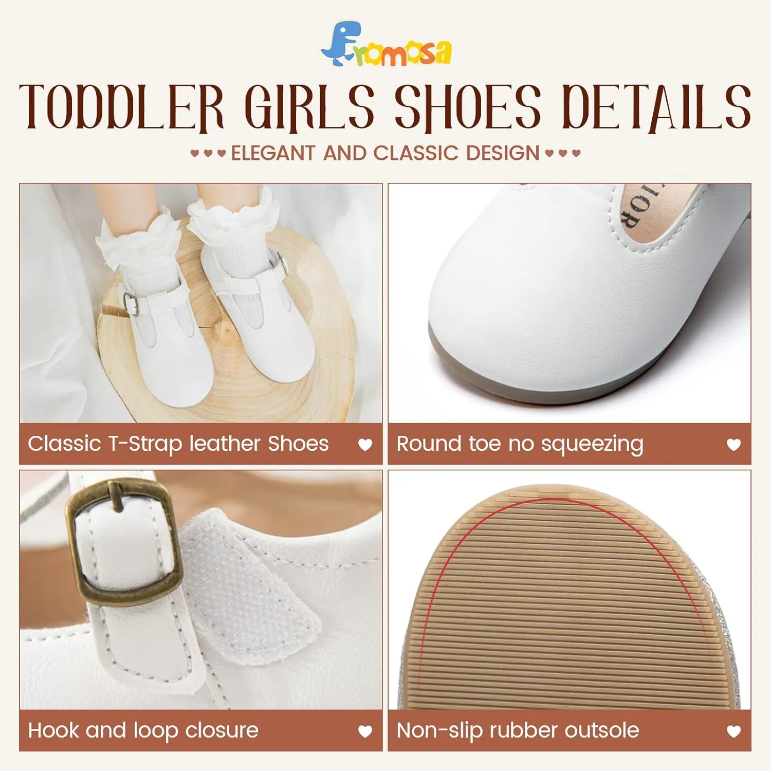 Toddler Girls Mary Jane Dress Shoes Ballet Flats Little Girls Soft Slip-On Bowknot Princess Shoes Wedding Party Casual Walking School Uniform Moccasins Baptism Shoes