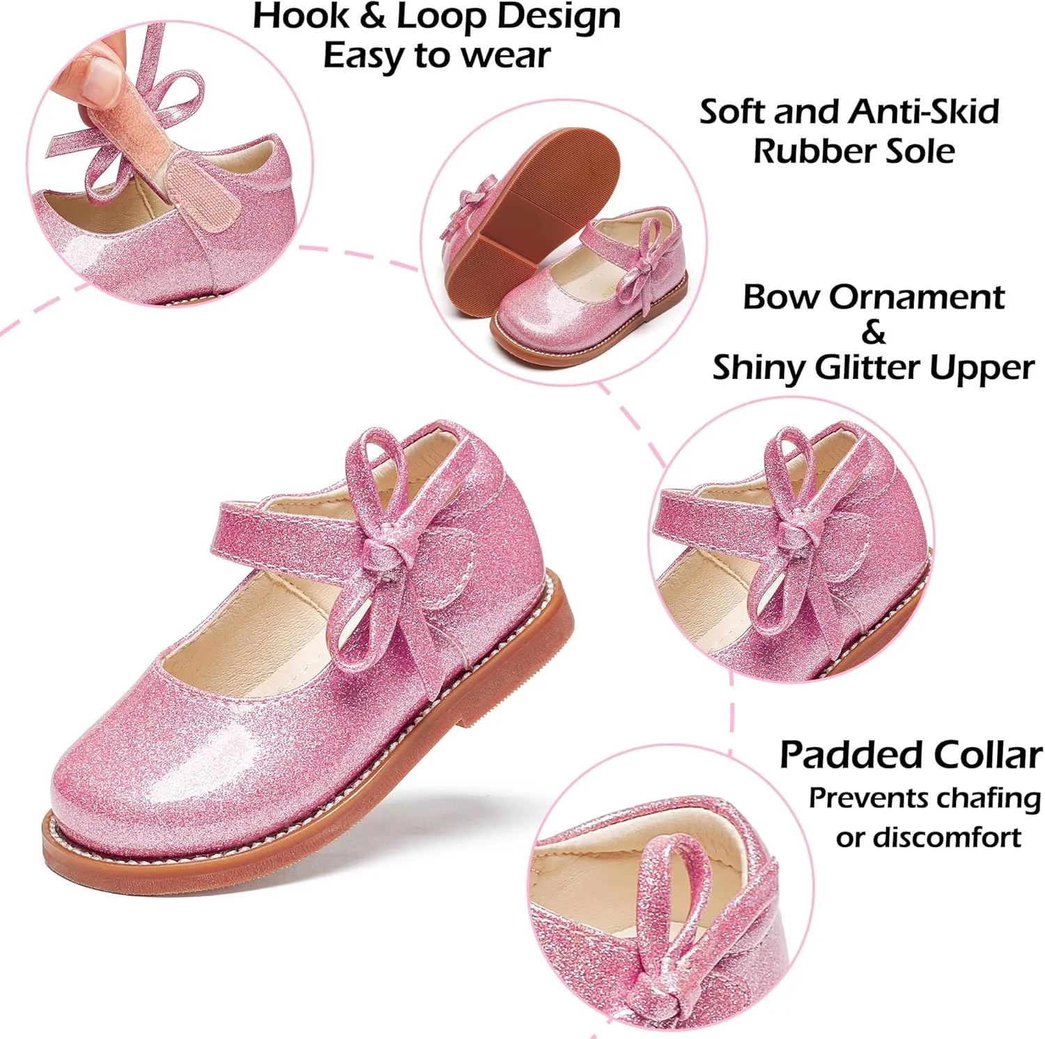 Toddler Girls Mary Jane Flats Oxford Dress Shoes-Little Girls School Shoes Uniform Wedding