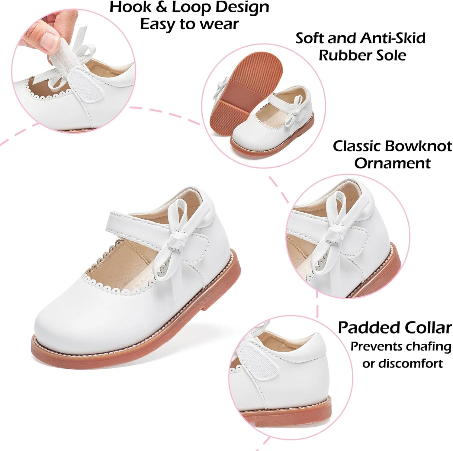 Toddler Girls Mary Jane Flats Oxford Dress Shoes-Little Girls School Shoes Uniform Wedding