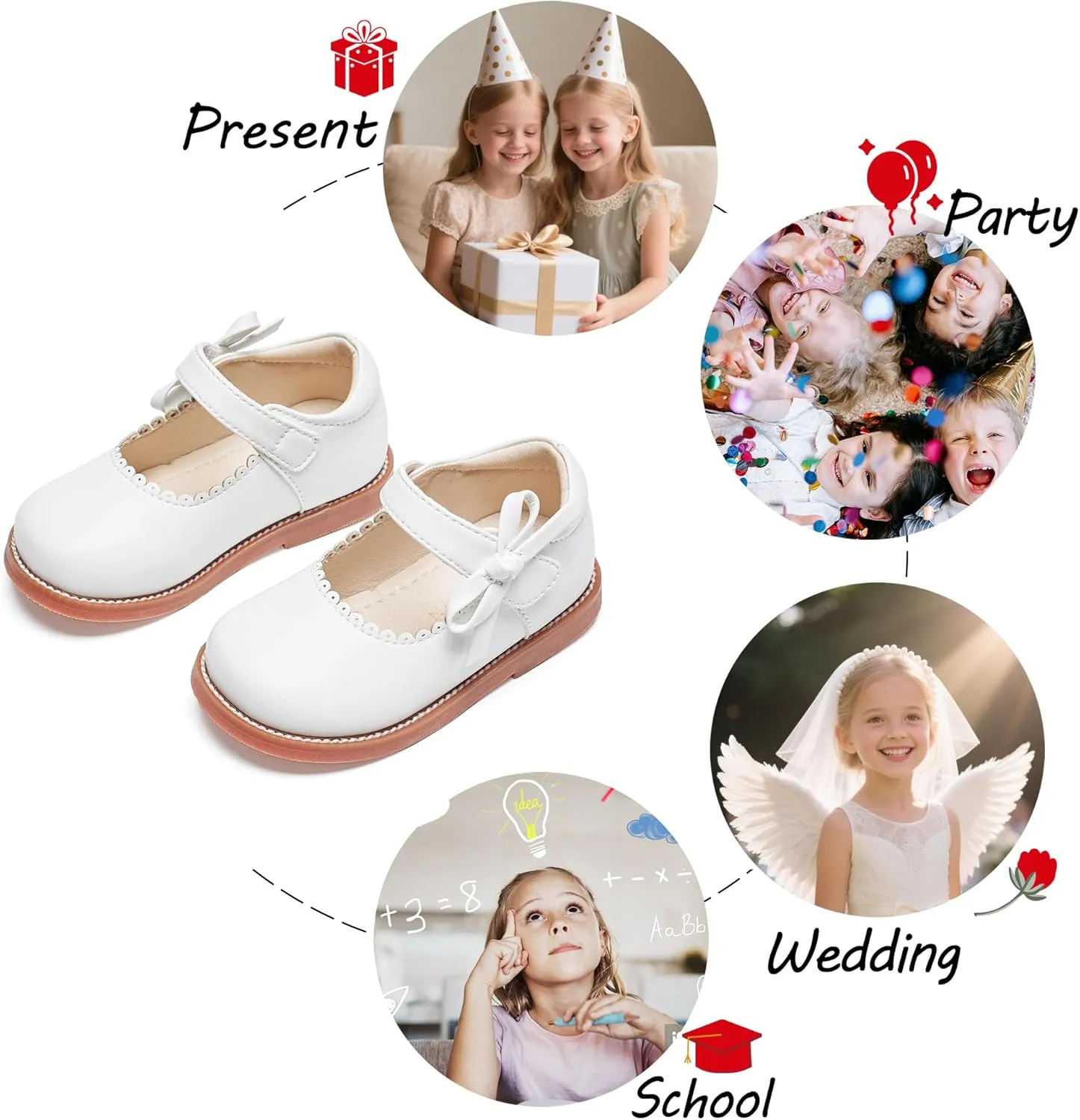 Toddler Girls Mary Jane Flats Oxford Dress Shoes-Little Girls School Shoes Uniform Wedding