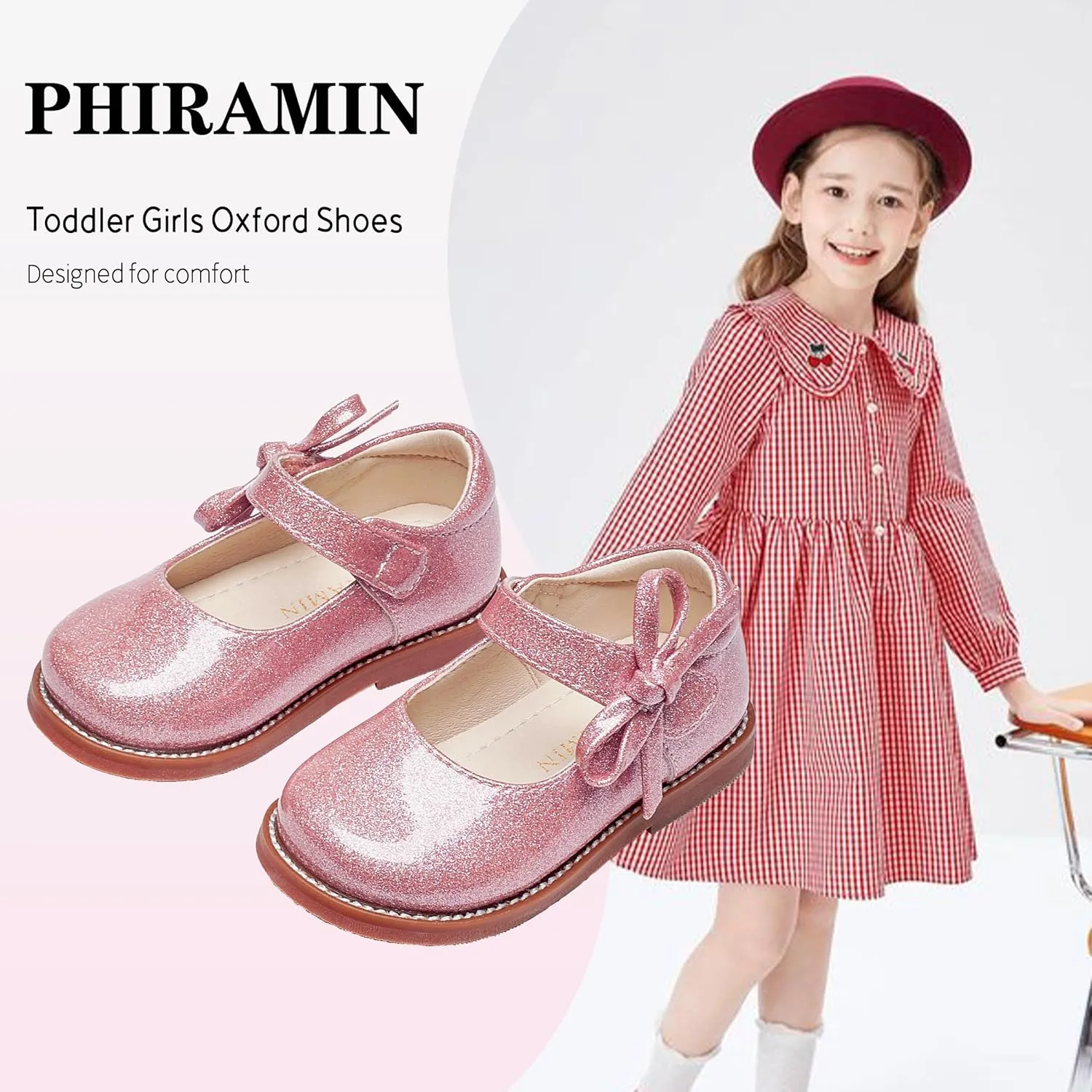 Toddler Girls Mary Jane Flats Oxford Dress Shoes-Little Girls School Shoes Uniform Wedding