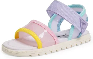 Toddler Girls Sandals Open Toe Summer Kids Sandals with Adjustable Ankle Strap for Toddler and Little Kids