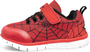 Toddler Kid Spider Design Sneakers with Non-Slip Sole, Breathable Mesh, and Hook-and-Loop Closure